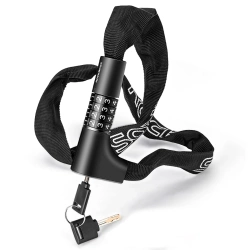 Rockbros 3230002001 bicycle lock with combination and key - black